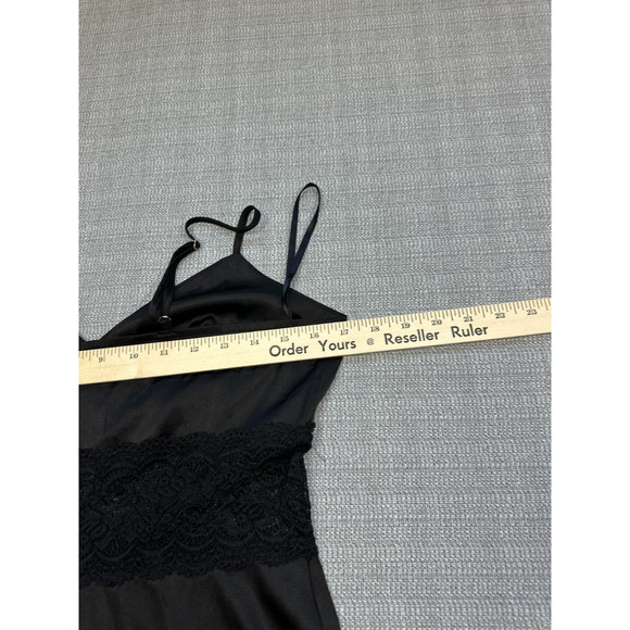 Express Slip Dress Womens Medium Midi Babydoll Black Lace Whimsigoth Witchy Y2K‎ - Picture 8 of 11